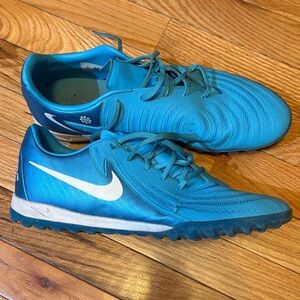 Nike Teal Soccer Shoes with White Swoosh